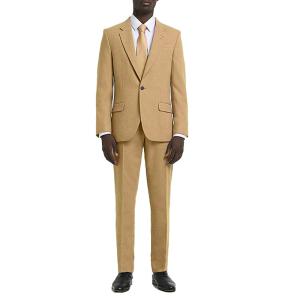 China Beige Flannel Mens Tuxedo Suit Custom Stylish Slim Fit wholesale