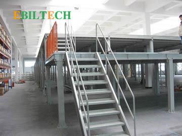 500kgs 2000mm Height Steel Platform Industrial Mezzanine Stairs Multi Tier Racking