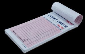 China CT-S3616 Numbered Carbonless Paper US Guest Check 1/2/3 Sheets for Restaurants wholesale