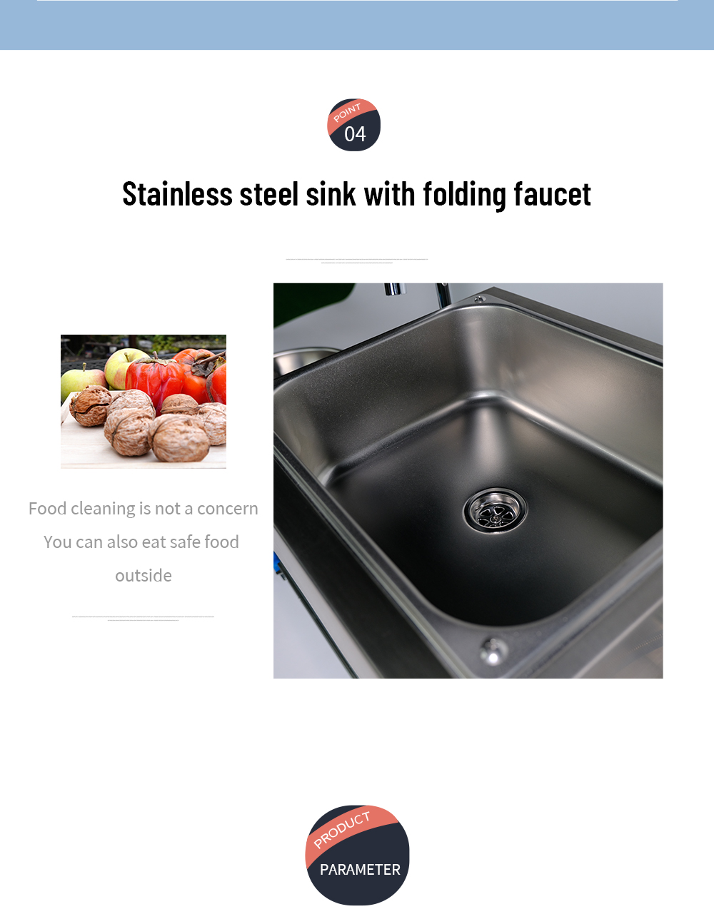 JP Portable stainless steel pull out gas stove for outdoor kitchen RV motorhome caravan