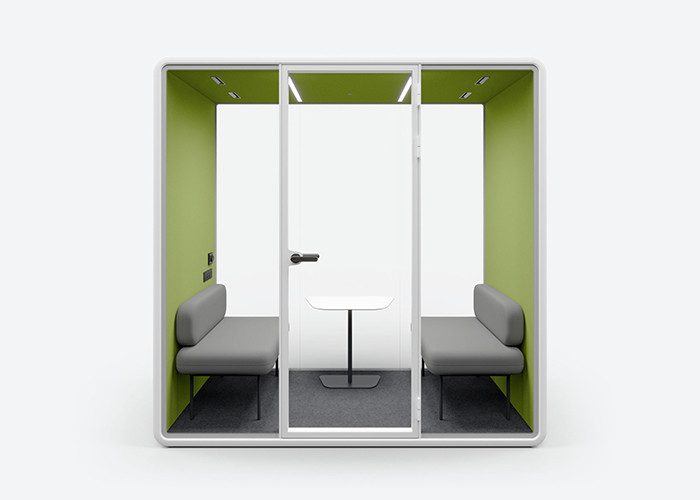 Quiet Office Meeting Pods Aluminum Frame With Solid Panel For Monitor