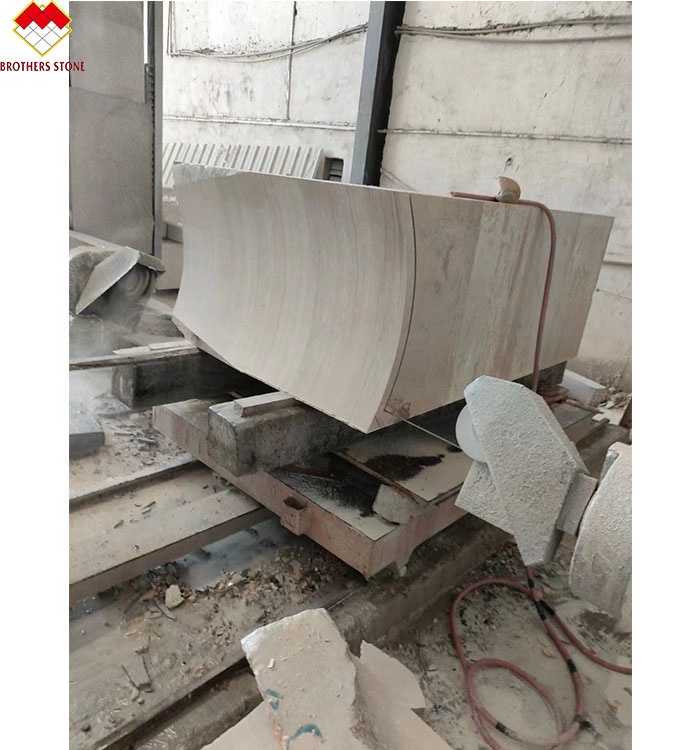 Modern Wood Grain Corinthian Marble Column Cladding for Customized Villa Enhancements
