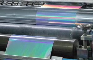 China Movable Glue Self Adhesive Holographic Film Roll 50u surface thickness wholesale