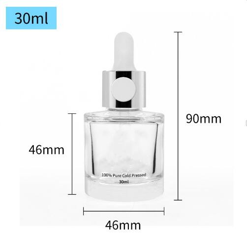 Luxury Push Button Top Glass Dropper Bottle 30ml Essential Oil Glass Bottles With Dropper