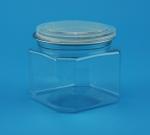 PET Plastic Mini Round Jars Aluminium Cover Environmentally Friendly 430Ml