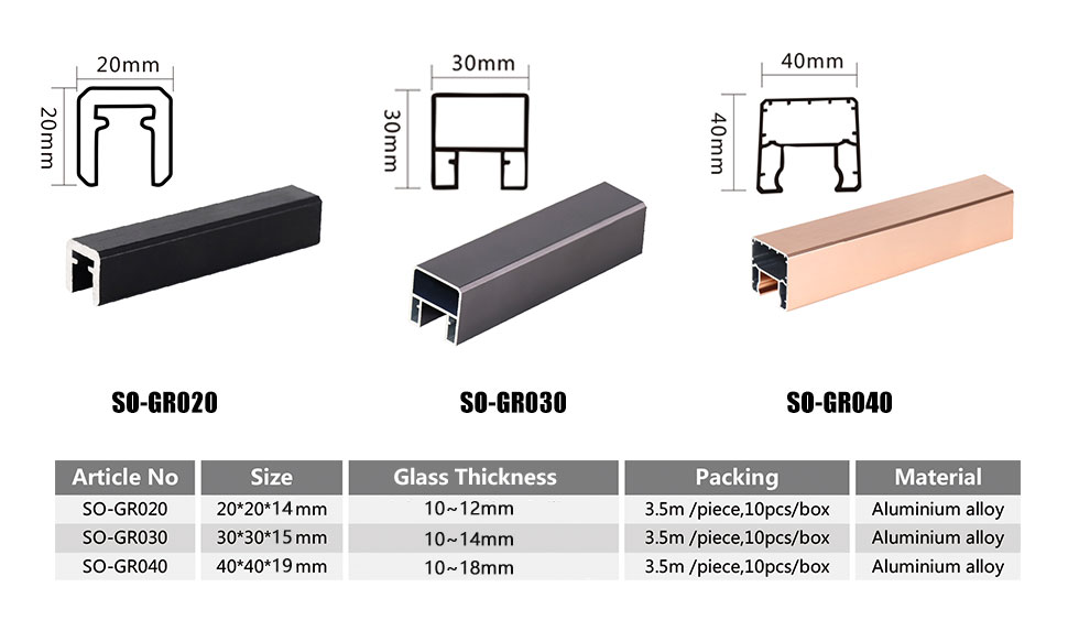 Simple Design Aluminum Alloy Glass Railing Balustrades for Balcony and Swimming Pool
