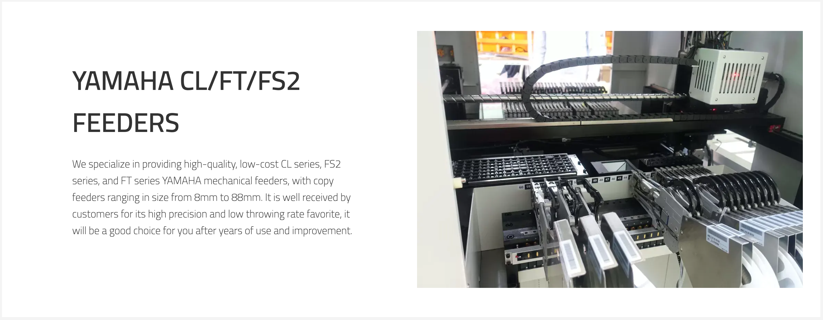 SS 8mm YAMAHA SMT Feeder KHJ-MC100-00A Mechanical Smt Feeder Placement Machine