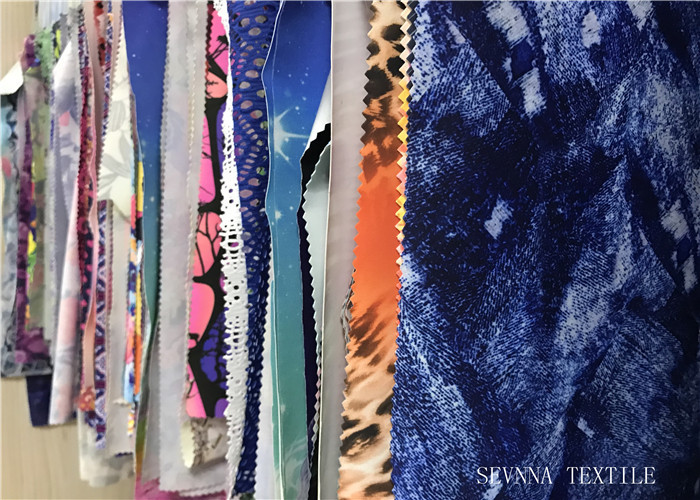 Stretch Textile Swimwear Knit Fabric , Textured Jacquard Matt Activewear Fabrics Yard