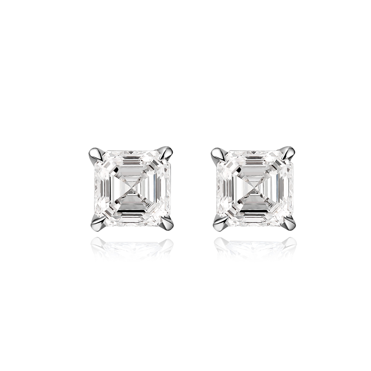 Asscher Shape Classic Design 18k Lab Grown Diamond Earrings Jewelry Durable style Asscher shape 1ct diamond Earrings