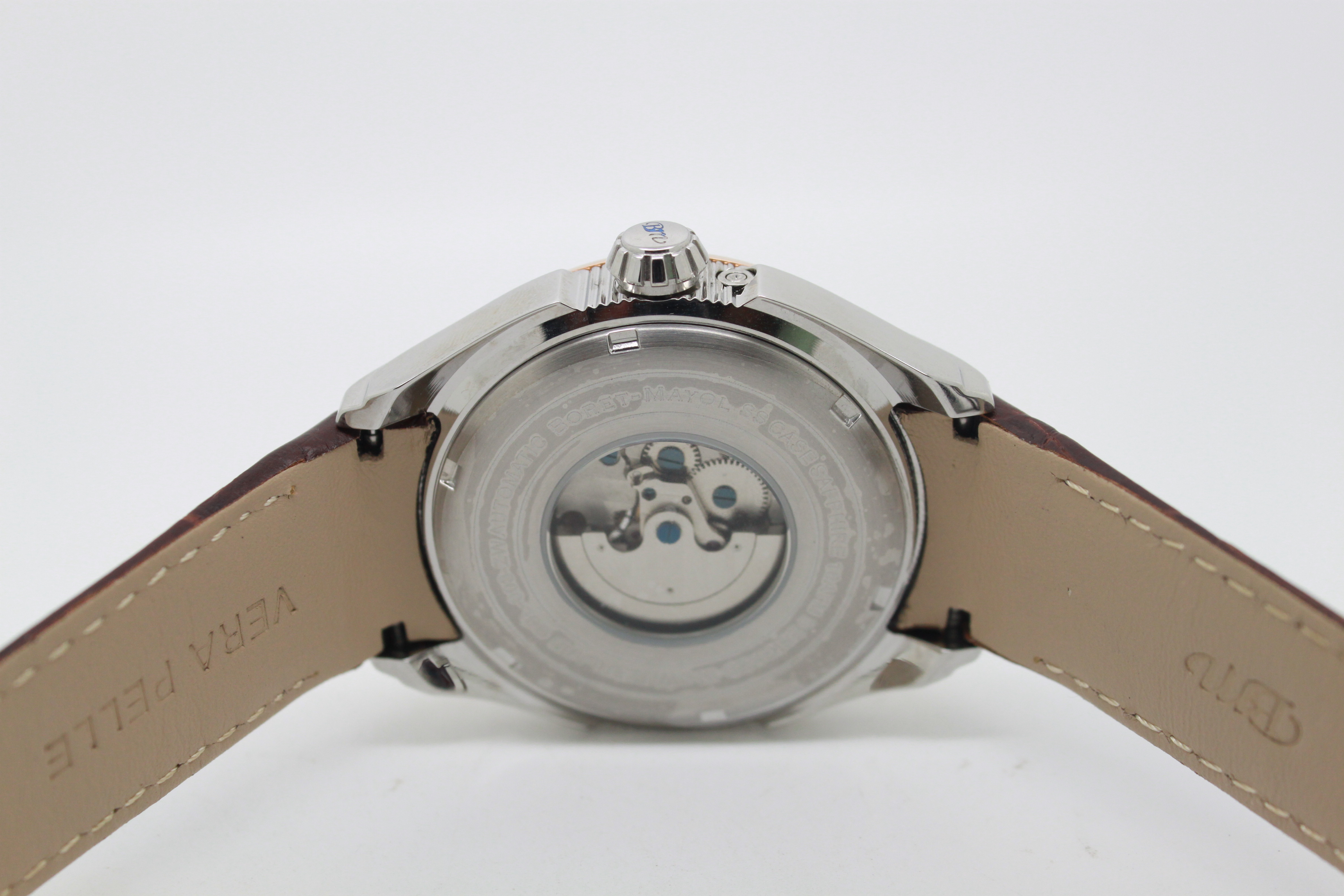 Multifunctional Automatic Leather Watch , Classic Vintage Watches