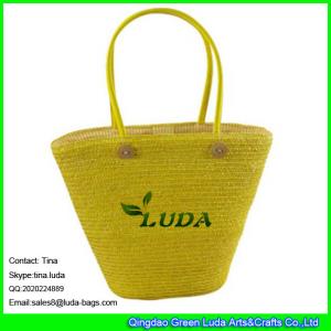 China LUDA online buy straw handbag beaded wheat straw handmade bag wholesale