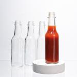 Empty Hot Sauce Glass Bottle For Salad Sauce Ketchup Bottle With Lids