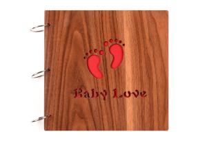 China Wood Made Baby Keepsake Box Photo Album , Milestone Stickers Baby Shower Gift wholesale