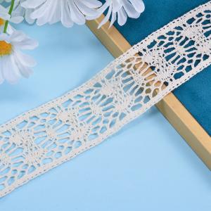 China White Cotton Lace Trim Embroidered Ribbon Crochet Lace Fabric Diy wholesale