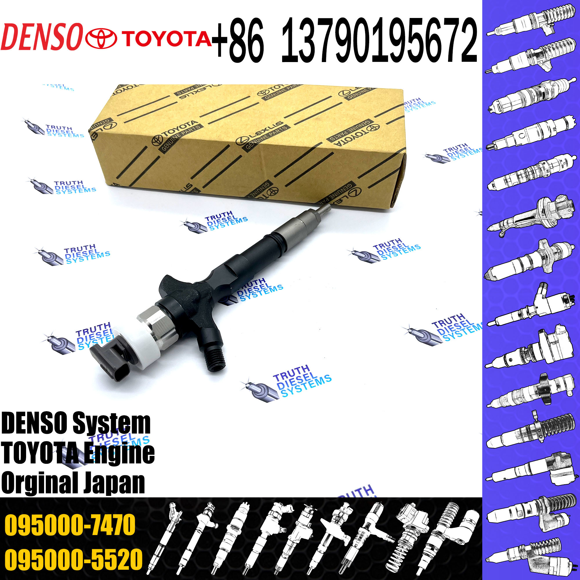 Diesel Common Rail Injector 095000 7470 0950007470 095000-7470 For Diesel Injector