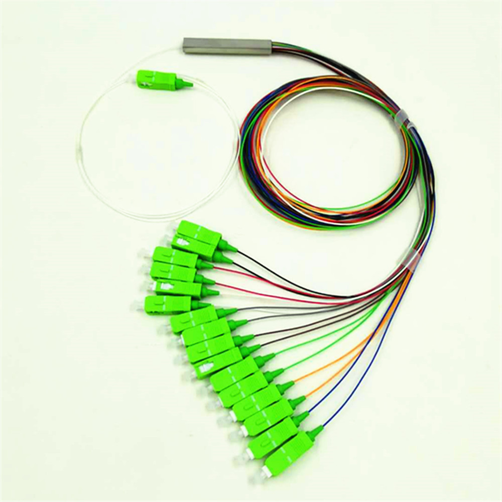1260-1650nm 1x2 1x4 1x8 1x16 PLC splitter 1x32 single mode APC steel tube fiber optical