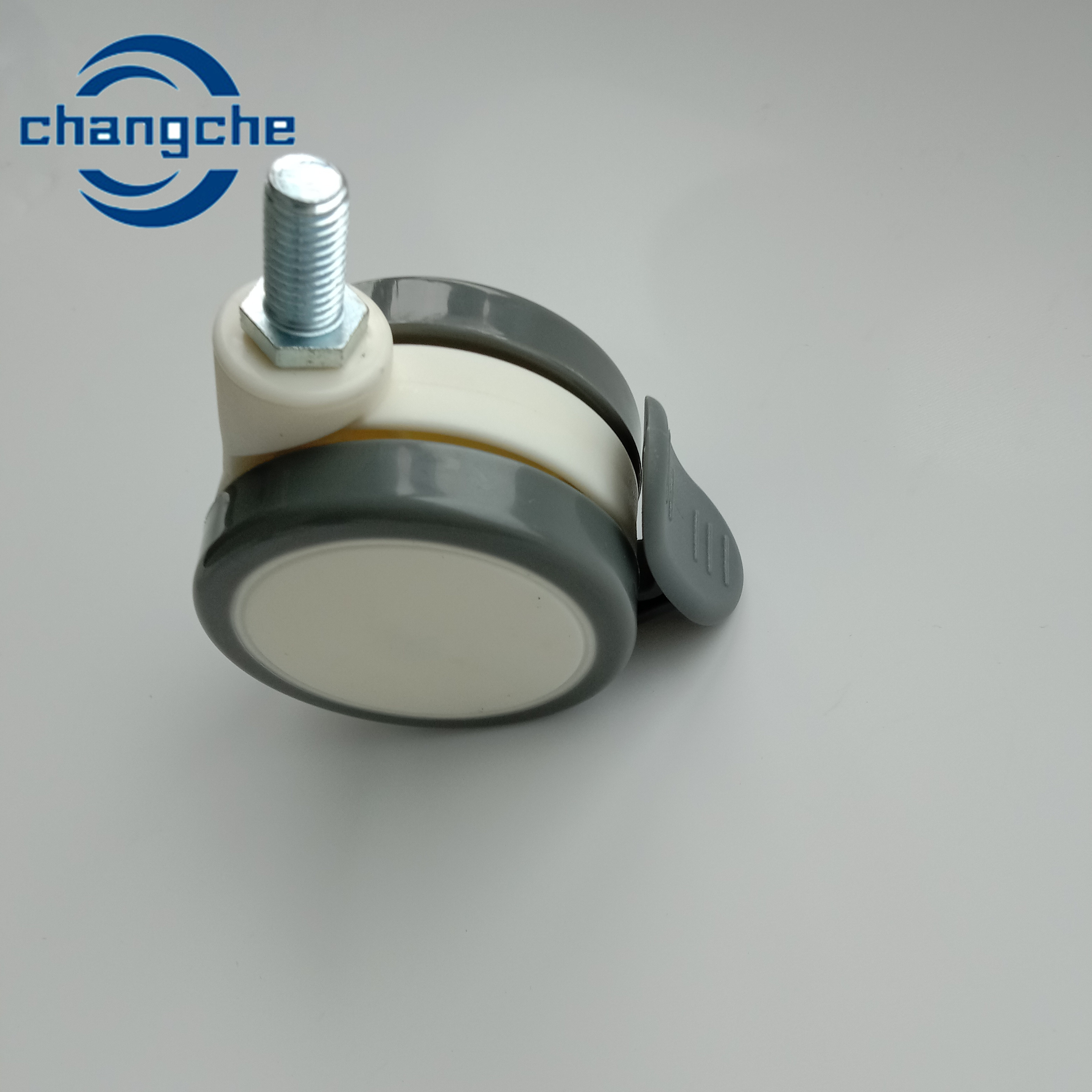 Threaded Wheel Hub Medical Bed Wheels With Stop 2 Inch Width Easy Maneuverability
