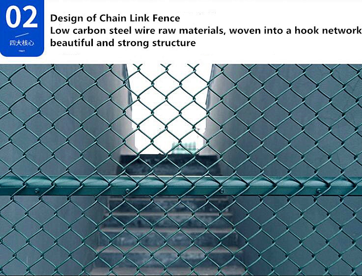 Galvanized Wire 4 Ft 9 Gauge Chain Link Fence For Slope Greening