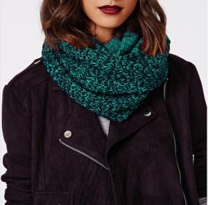 China TEAL KNIT TEXTURED SNOOD SCARF wholesale