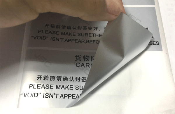 PET Tamper Proof Security Labels Fluorescent / UV Light Invisible
