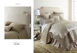 Simple Fabric Headboard Beige Double Bed Designs