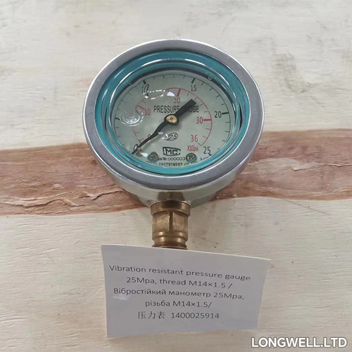 Discharge Mud Pump Pressure Gauge 1.6Mpa Y-60Z HH60.190 Stainless Steel Mud Pump Gauge