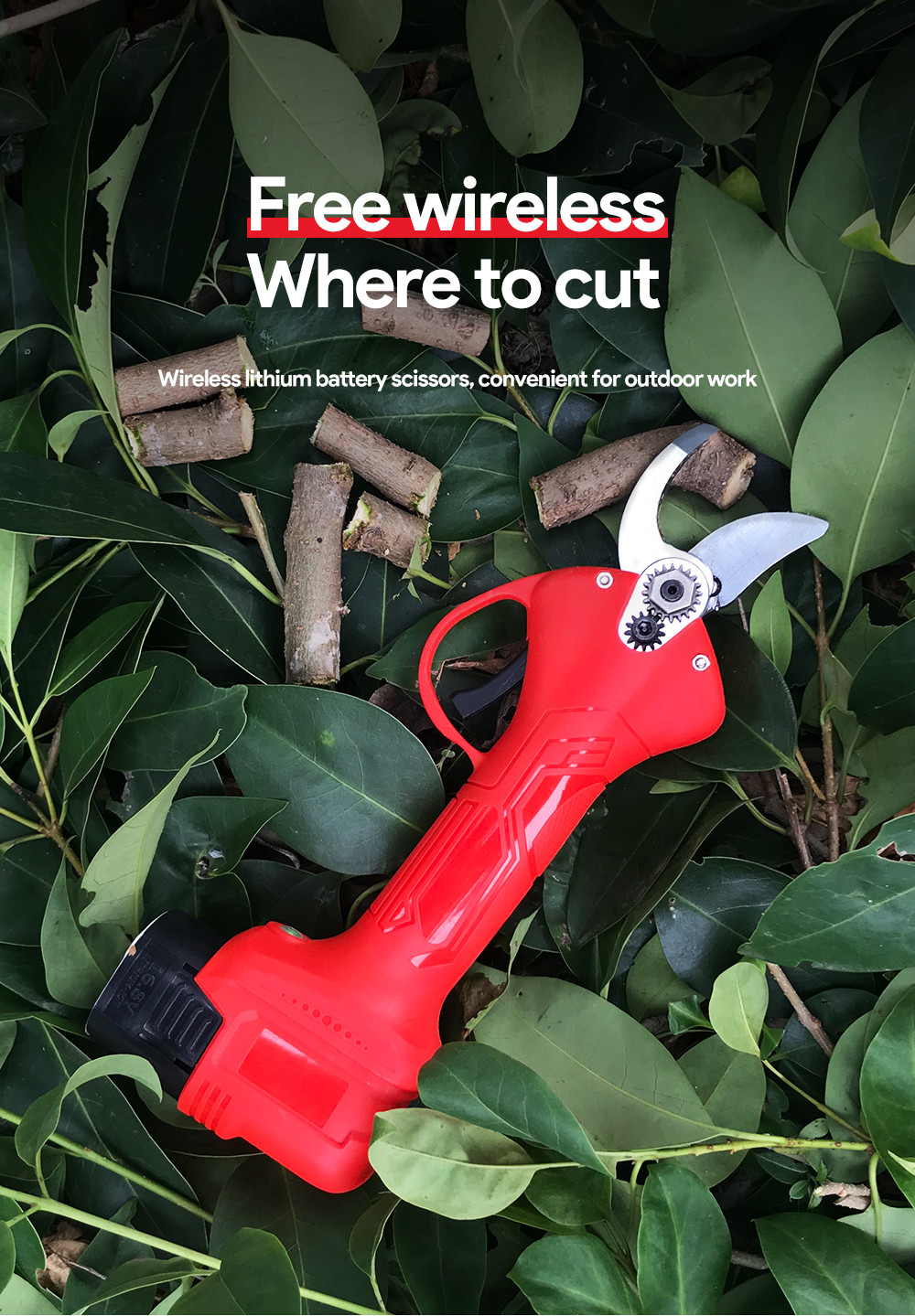25mm New Design Electric Li-Battery Pruning Electric Scissors Tree Pruner Shears With Shear Diameter For Sale