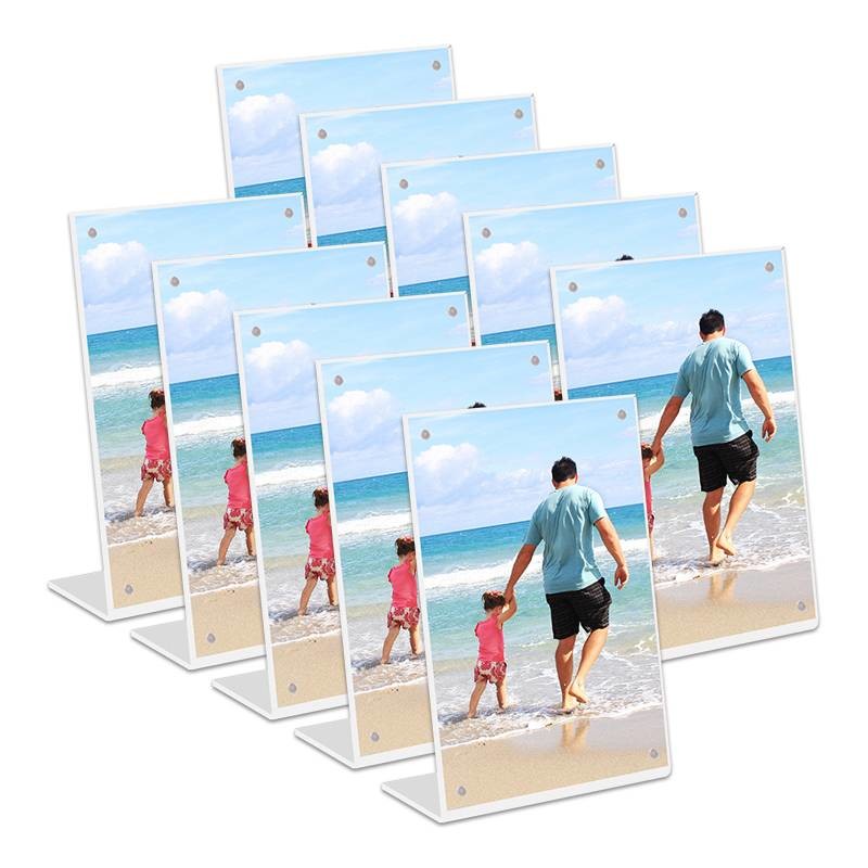 Clear Magnetic Tabletop Photo Frames Lightweight Drop Resistant