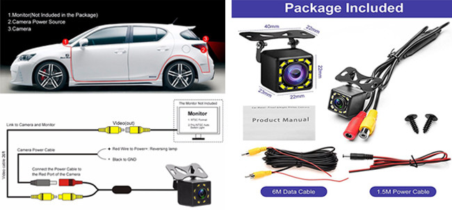 Reverse Camera Car Accessories Car Waterproof And Night Vision Camera Parking Link