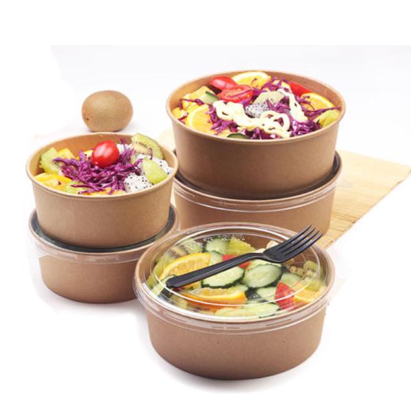 Biodegradable Paper Bowl Packaging Salad Bowl Grade Paper Round Hot Soup 20 Oz