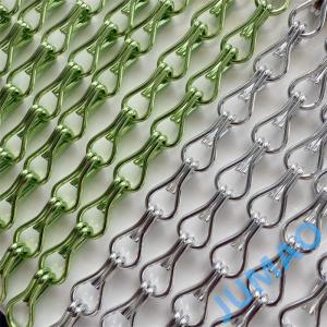 China Restaurants Design Anodised Metal Chain Link Curtains 9x16mm wholesale