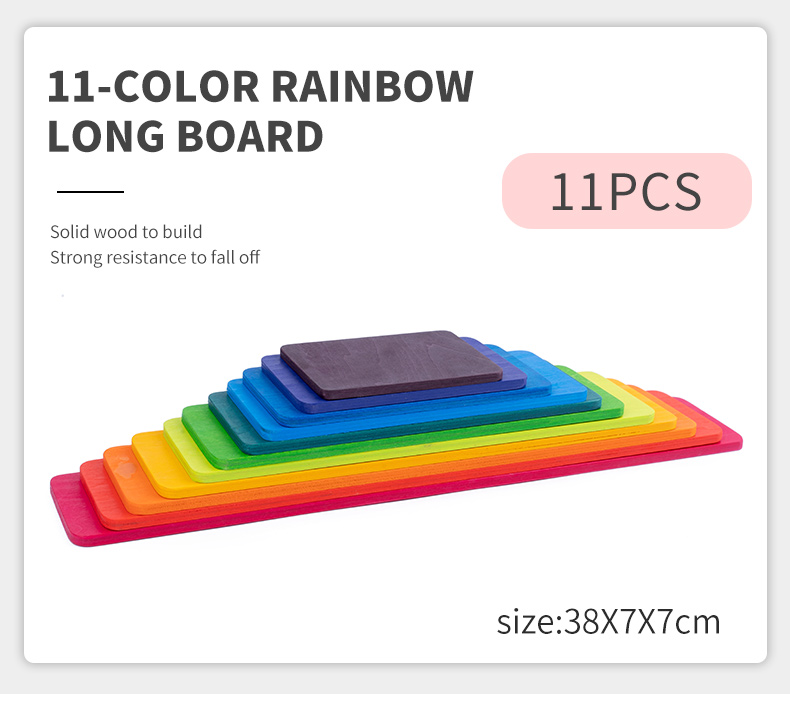 30cm Pine Wooden Blocks Toys Rainbow Building Blocks Tower Toys