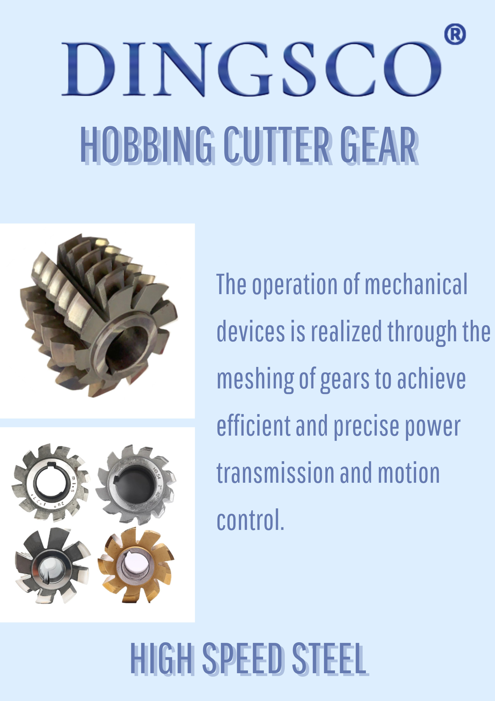 Hob Cutter HSS Carbide Hobbing Cutter Gear For CNC Hobbing Machine