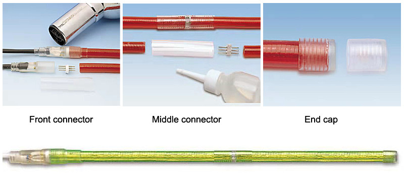 2 wires LED rope light, round, 13mm, 36L/M, 1M/cut, 230V, CE, RoHs,