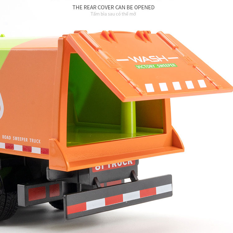 100-240V Voltage Alloy Engineering Sanitation Vehicle Model Pull Back Vehicles Toy