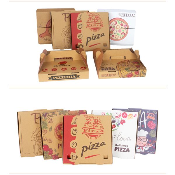 Takeaway Corrugated Cardboard Pizza Boxes Custom Logo Printing