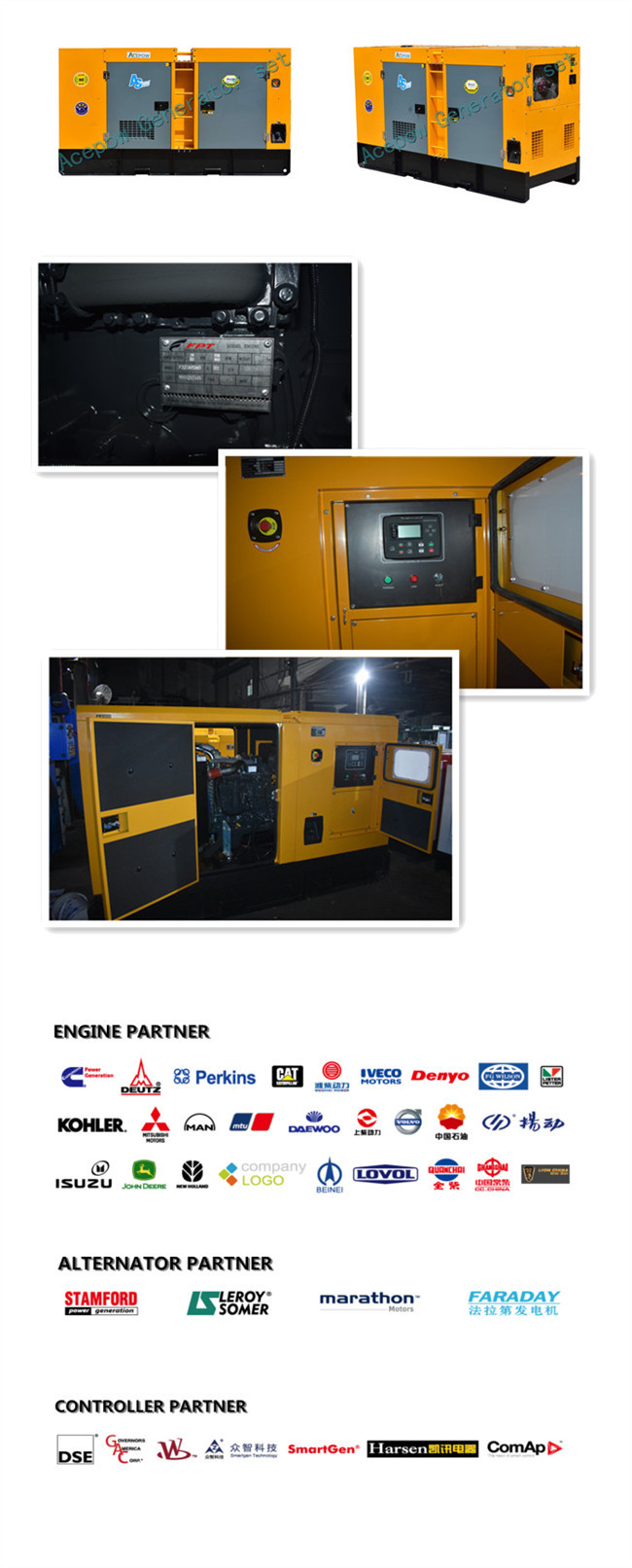 144KW 6 Cylinders 170KVA Diesel Powered Generator