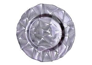 China 32cm Diamond Cutting Embossed Glass Plates For Wedding Party wholesale