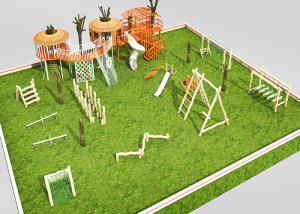 China Log Playsets Wooden Playground Set Climbing Net Sets wholesale
