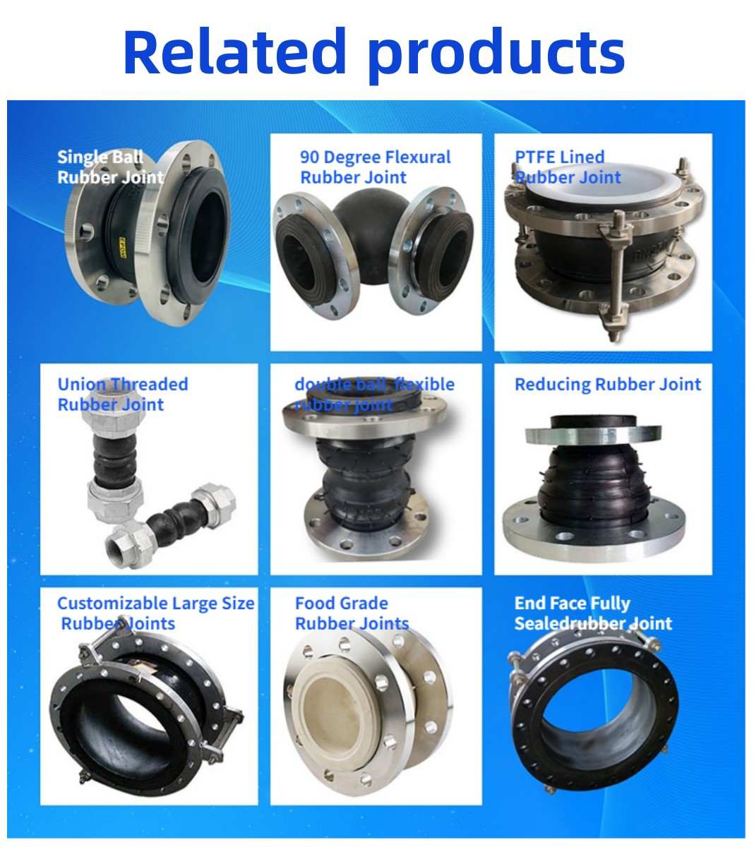 12 Inch Rubber Expansion Joint For Pipe Din Pn16 Dn100 Dn200 Carbon Steel Galvanised Flange Epdm Drainage