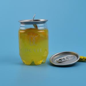 China 250ml Empty Disposable Plastic Beverage Cans With Aluminum Lid wholesale