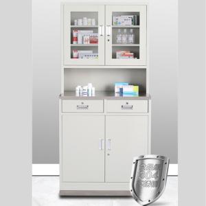China Electrolytic Plate Hospital Medicine Display Cabinet With Two Drawers wholesale