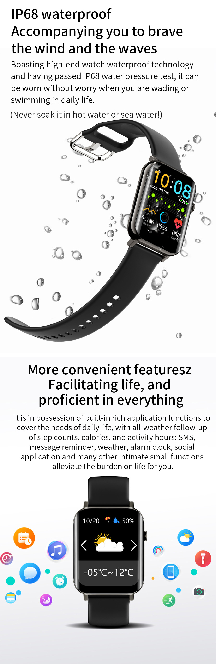 Wholesale KKJ NY15 Smart Watch Blood oxygen IP68 Waterproof Smart Watch For Men Smart Bracelet Reloj Smart Watch Xiaomi