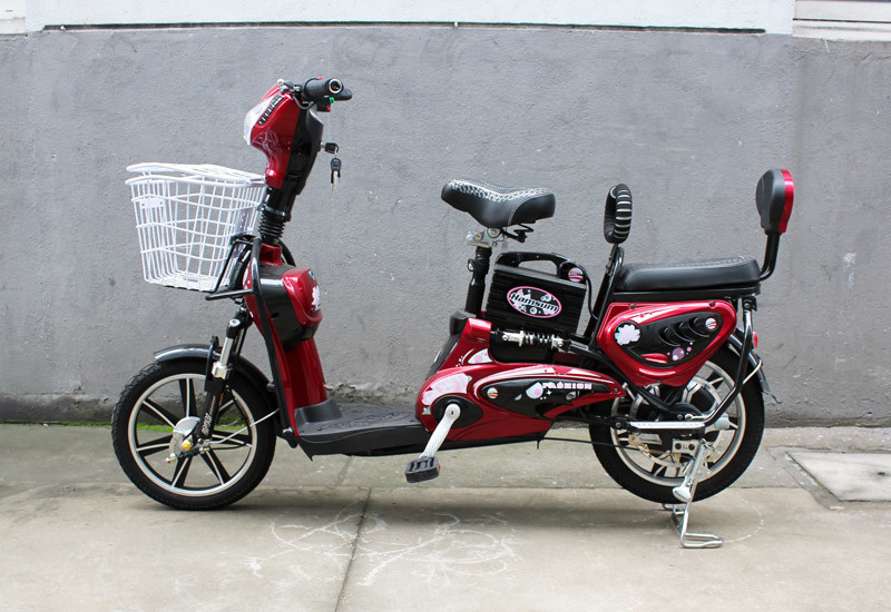 16" Wheel Pedal Assist Electric Bike , Pedal Assist Women's Bike 48V 12Ah Battery