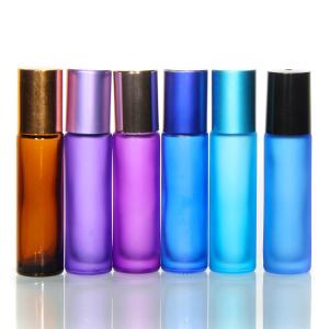 China OEM Glass Roller Bottles 5ml 10ml with Gold Silver Aluminum Cap wholesale