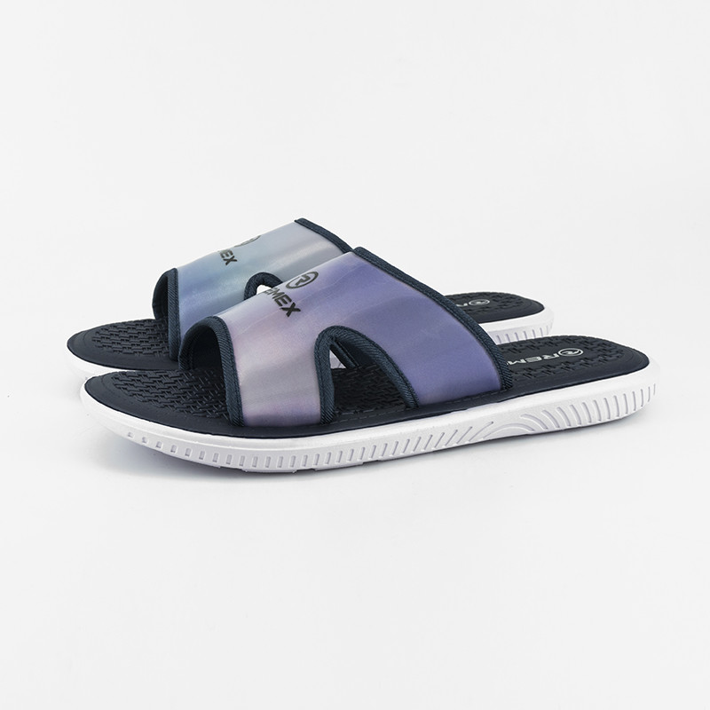 Fabric Upper Beach Slide Sandals , Textured Sole Colorful Slide Sandals