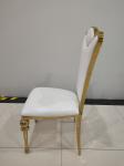 White Leather 106cm Stainless Steel Leg Dining Chairs