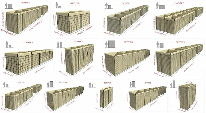 Brown Fabric Mil 12B Hesco Defensive Barriers Rectangle