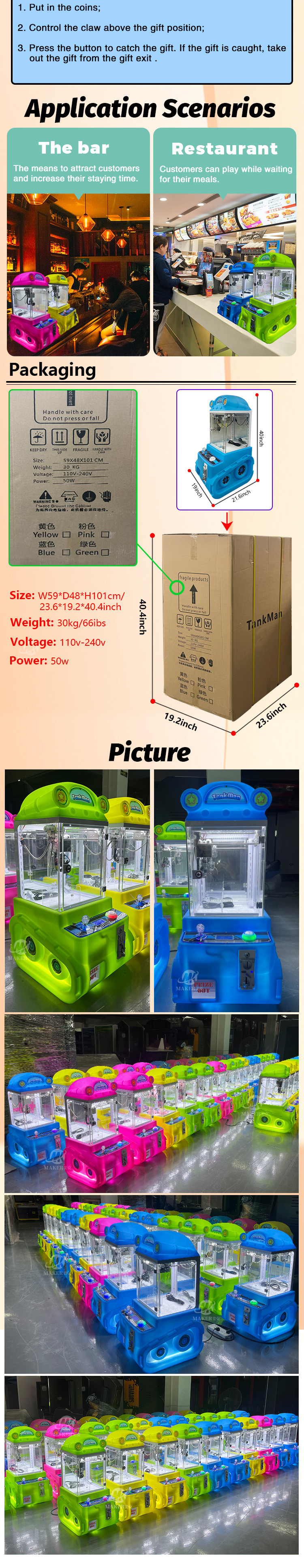 Manufacture Wholesale 3-5inch Mini Toy Claw Machines For Kids Mini Plush Toy Claw Machine Kit Toy Crane No reviews yet 4