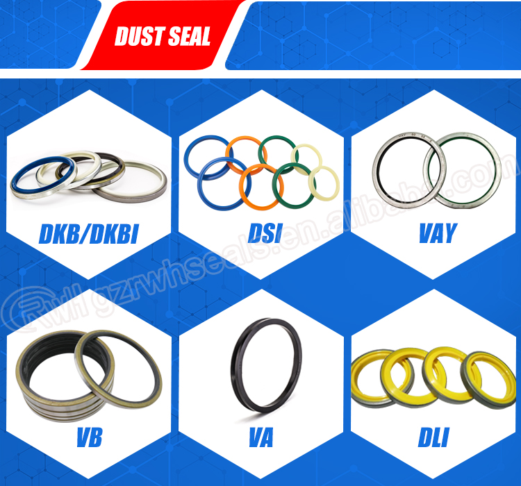 Excavator PU Hydraulic Dust Seal , Blue Color DHS Wiper Seal